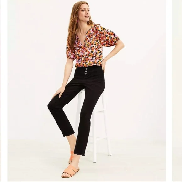 LOFT NWT Monroe Slim Button Front Chino Utility Pants - Picture 3 of 3